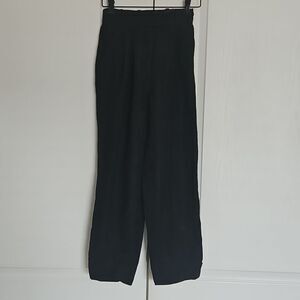 H&M Women's Linen Blend Wide Leg Dress Pants Size 0 Black